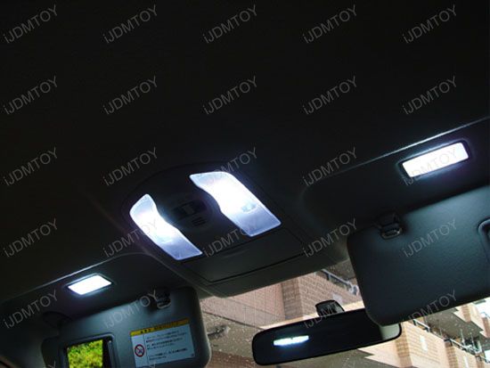 JDM Super Bright Xenon White or Ultra Blue Luxer1 9-SMD 3-Emitter 5050 LED Interior Map/Dome Panel Lights, Fits 168 2825 DE3175 6411 578 211-2 etc