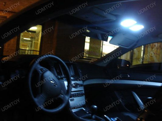 JDM Super Bright Xenon White Luxer1 10-FLUX LED Interior Map/Dome Panel Lights, Fits 168 2825 DE3175 6411 578 211-2 etc (universal fit)