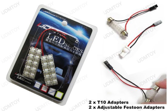 JDM Super Bright Xenon White Luxer1 10-FLUX LED Interior Map/Dome Panel Lights, Fits 168 2825 DE3175 6411 578 211-2 etc (universal fit)