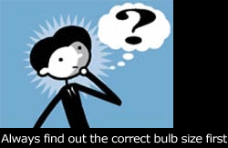 Always research the correct bulb size before buying