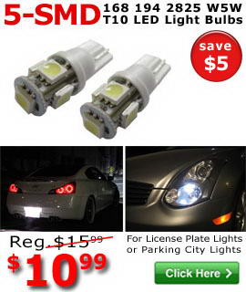 5-SMD T10 LED Bulbs 
