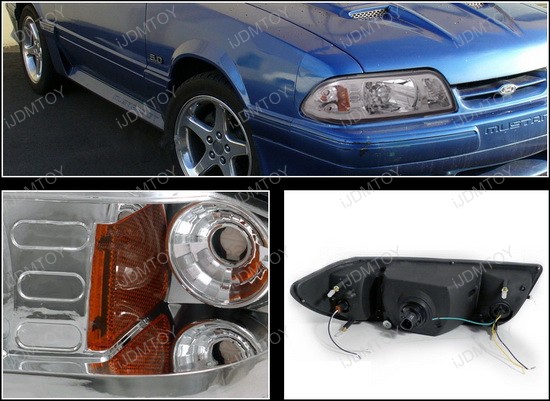87-93 Ford Ford MUSTANG Chrome Housing Headlights