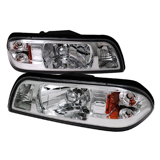 87 93 Ford Mustang Chrome Housing 1 Piece Headlights 87 93 Ford Mustang Chrome Housing Headlights