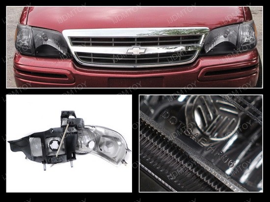 97 03 Chevrolet Venture Black Euro Headlights With Amber Reflectors