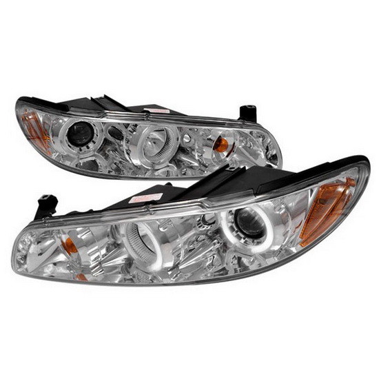 97 03 Pontiac Grand Prix Chrome Dual Halo Projector Headlights With Leds
