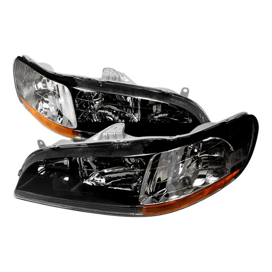 9802 Honda ACCORD Black Housing Euro Style Reflector Head Lamps