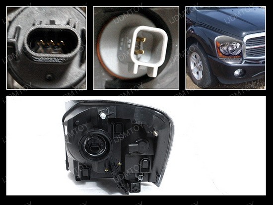 2004 2005 2006 Dodge Durango Black Euro Headlights 04 06 Dodge Durango Black Euro Headlights