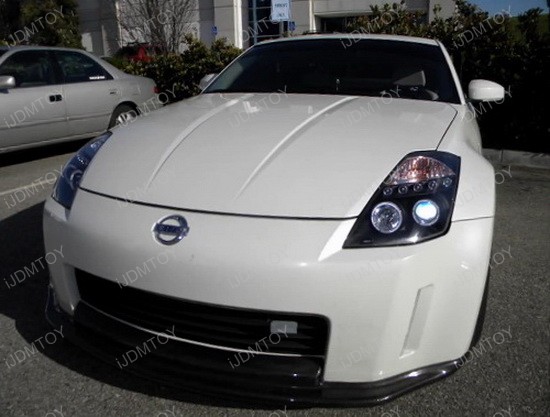 Nissan 350z black housing headlights #8