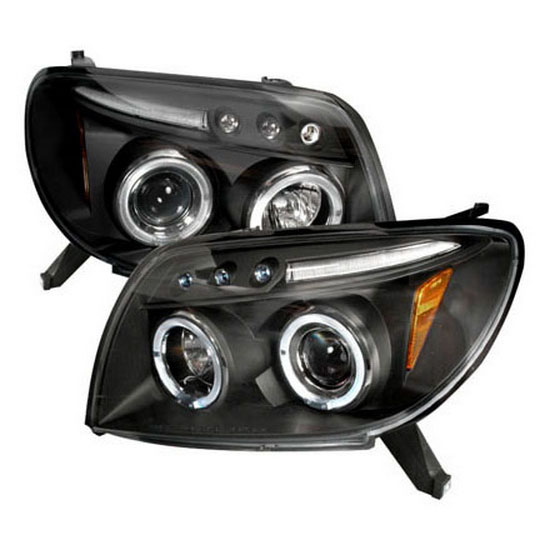 2003-2005 Toyota 4RUNNER Black Housing Dual Halo Angel Eyes Projector LED Headlights