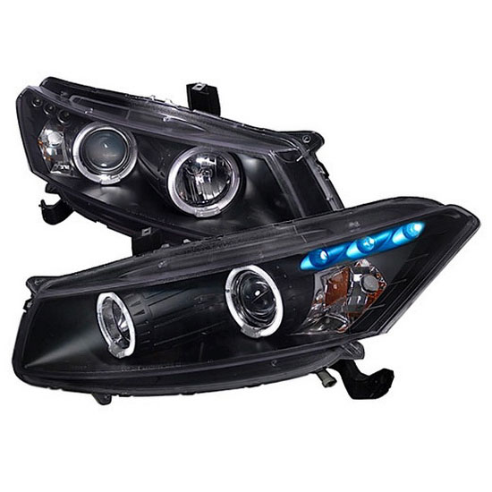 0812 Honda ACCORD Coupe Black Halo Angel Eyes Projector Headlight