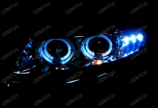 97-00 Dodge AVENGER Black Housing Dual Halo Angel Eyes Projector LED Headlights