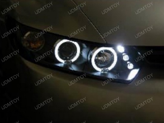 06-11 Honda CIVIC 4DR SEDAN Black Housing Dual Halo Angel Eyes Projector LED Headlights