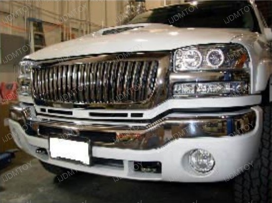 00-06 GMC DENALI/YUKON Chrome Housing Dual Halo Angel Eyes Projector LED Headlights