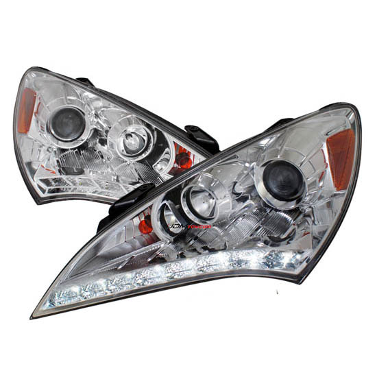 10-12 Hyundai GENESIS COUPE Chrome Housing Projector LED Headlights