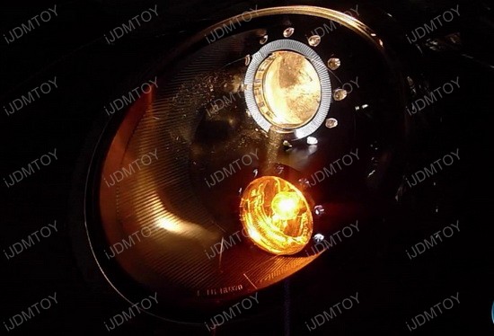 07-11 MINI COOPER Black Housing Single Halo Projector LED Headlights