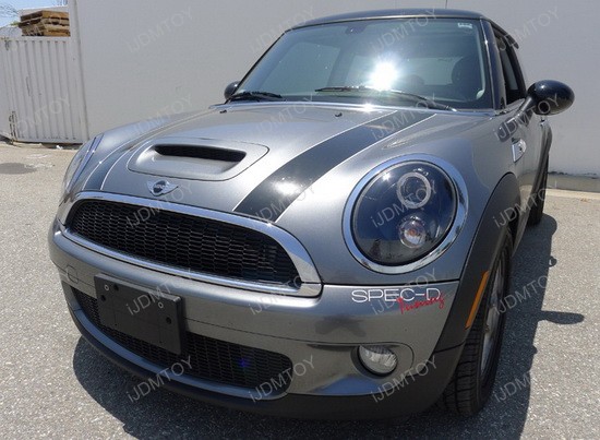 07-11 MINI COOPER Black Housing Single Halo Projector LED Headlights