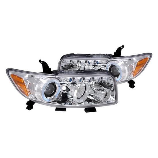 08-10 Scion XB Chrome Housing Dual Halo Angel Eyes Projector LED Headlights