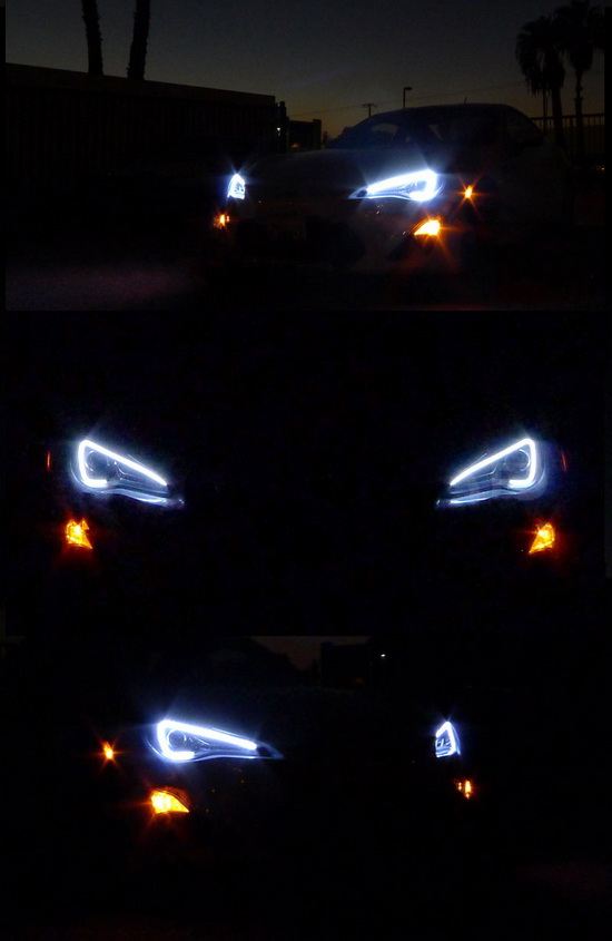 2013 16 Scion FRS Chrome Housing LED DRL Projector Headlights