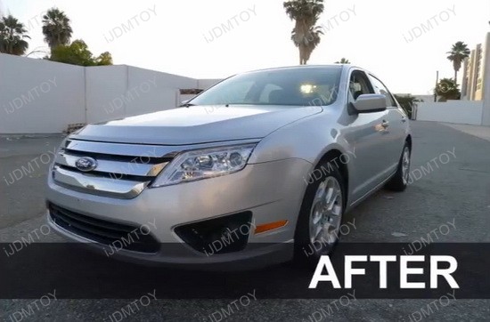 Ford Fusion Aftermarket Projector Led Daytime Headlights 2010 2017 Ford Fusion Black Housing R8 Style Projector Led Headlights