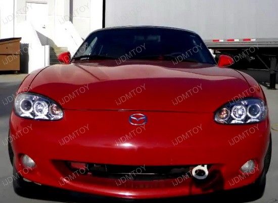 01 05 Mazda Miata Base Convertible Chrome Halo Projector Led Headlights 01 05 Mazda Miata Base Convertible Ls Mazdasd Chrome Housing Dual