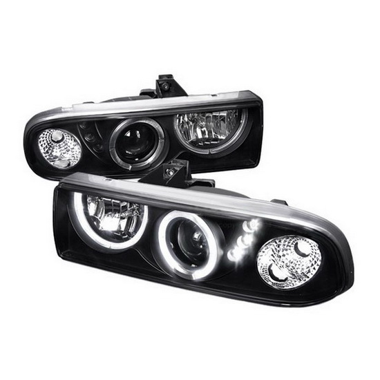 9804 Chevrolet S10 Black Dual Halo Projector Headlights with LEDs