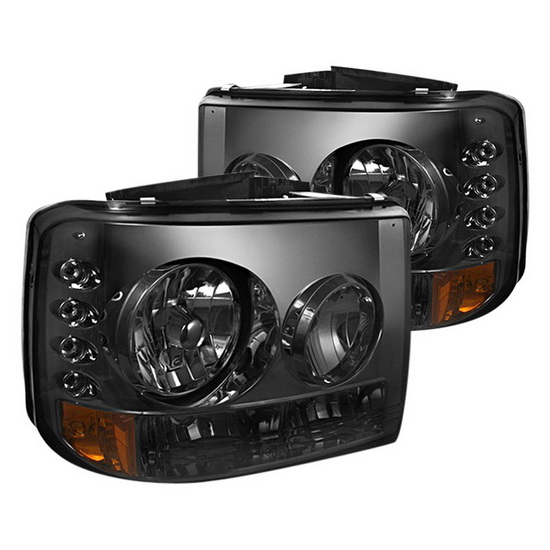 99-02 Chevy Silverado 1500/2500 Smoke Housing Euro Headlights