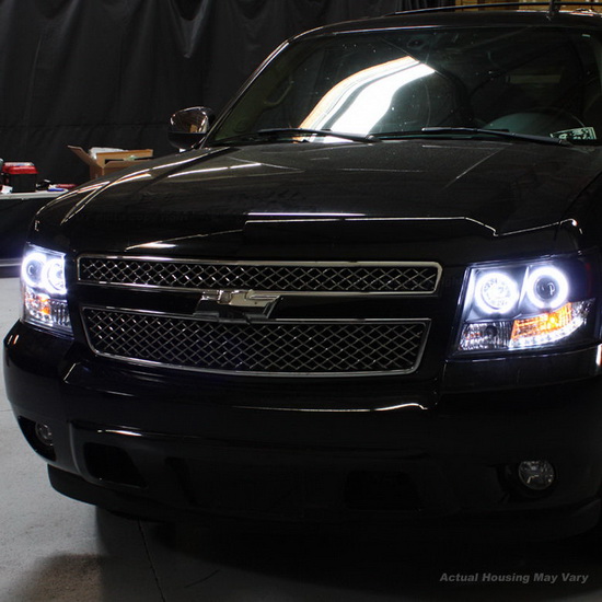 07 14 Chevy Suburban 1500 Chrome Led Halo Projector Headlights 2007 2017 Chevrolet Suburban 1500 2500 Tahoe Avalanche Chrome Housing Led Halo Angel Eyes