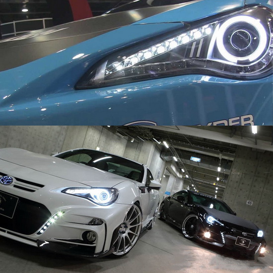 13 14 Scion FR S Black CCFL Halo Rings LED DRL Projector