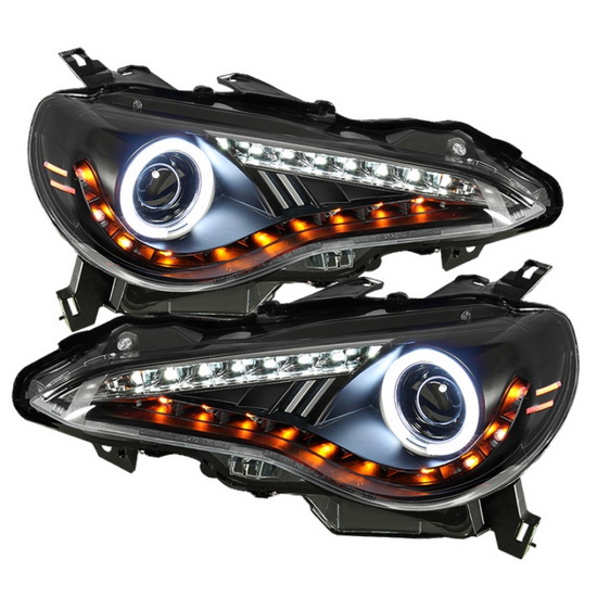 13 14 Scion FR S Black CCFL Halo Rings LED DRL Projector