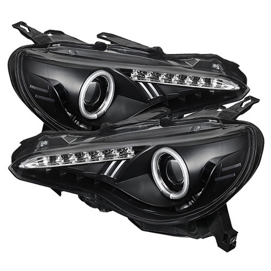 201314 Subaru BRZ Black CCFL Halo LED DRL Projector Headlights