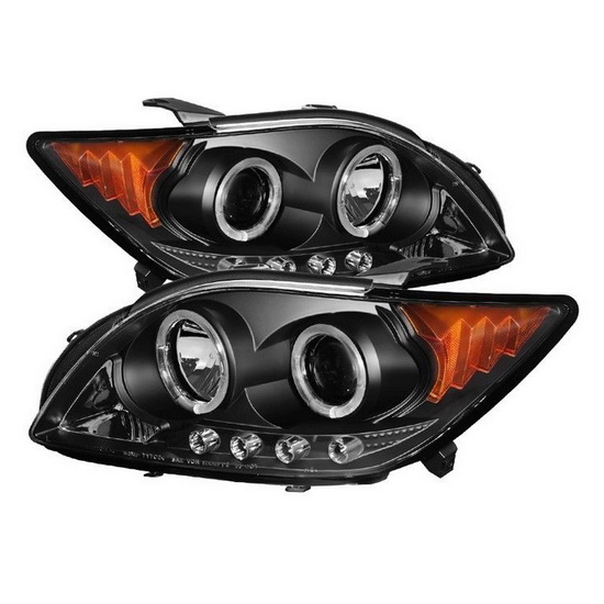 2008 10 Scion TC Black LED Halo LED Projector Headlights
