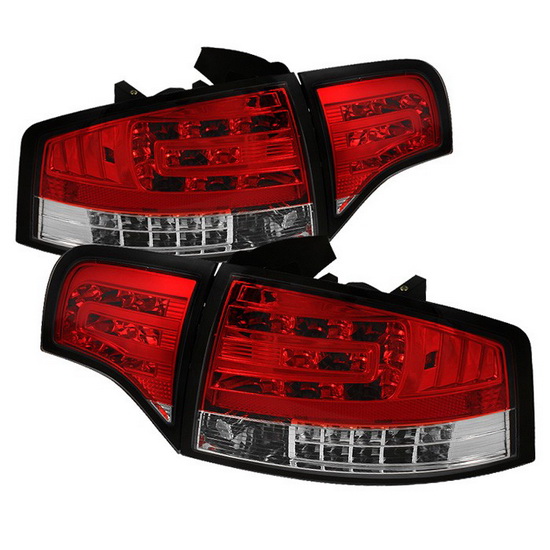 2006 2008 Audi A4 Sedan Red Clear Housing Led Tail Lights