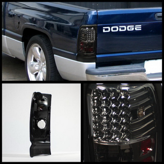 94 01 Dodge Ram 1500 Smoke Housing Aftermarket Led Taillights 94 01 Dodge Ram 1500 Smoke Housing Led Tail Lights