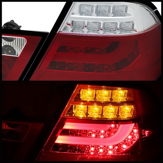 200003 BMW E46 Coupe Red Clear Housing LED Tail Lights