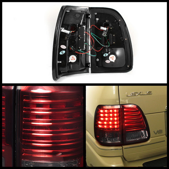 199802 Lexus LX470 Red Smoke Housing LED Tail Lights