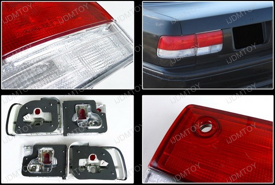 1992 Honda accord red/clear tail lights #5