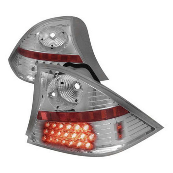 0103 Honda CIVIC 2Door Coupe Chrome Clear Lens LED Tail Lights