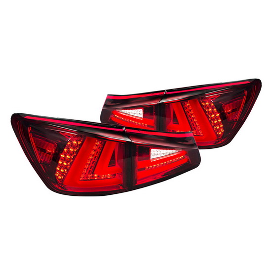 0608 Lexus IS250 Red Clear Housing LED Tail Lights