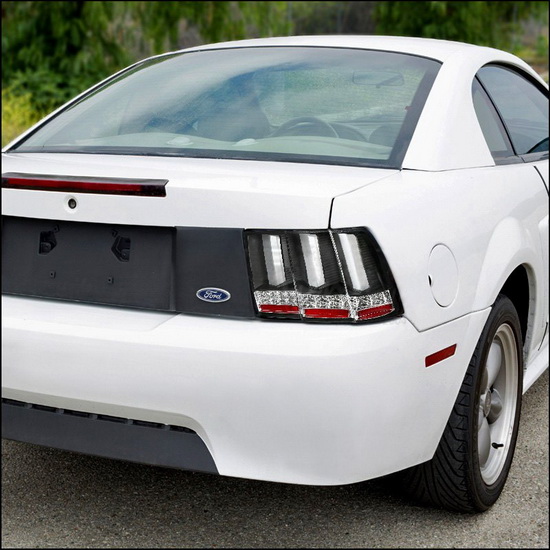 99 04 Ford Mustang Black Housing Sequential Led Tail Lights