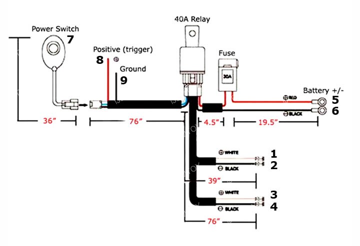 Wiring Relay Harness With On Off Switch, Wiring Diagram For Light Bar Without Relay