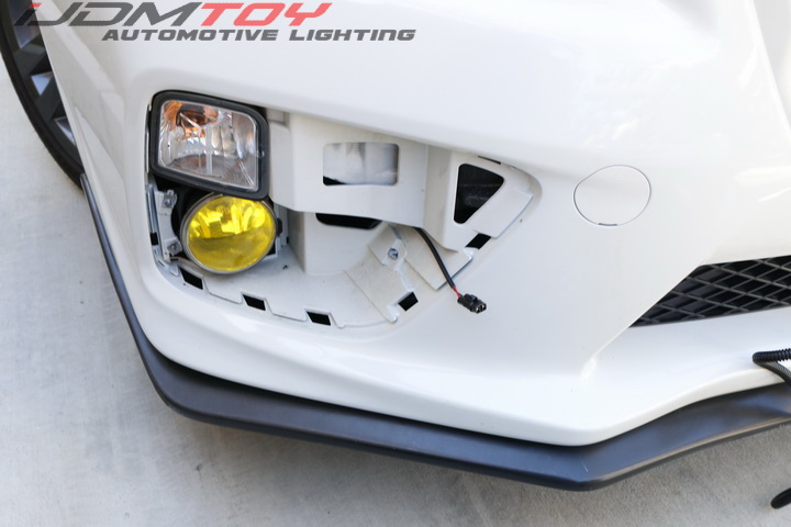 Fog Light Bezels With White LED DRL Strip For 2015-2017 Subaru WRX STi VA