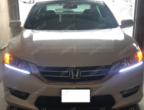 Striscia LED DRL Bianca 6000K Per Retrofit Fari Honda Accord Berlina 2013-2015 - 45cm