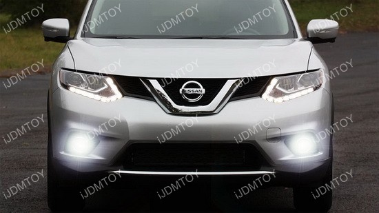 2014-2016 Nissan Rogue (X-Trail) CREE LED Halogen Fog Lamp Kit universal fog light wiring harness ebay 