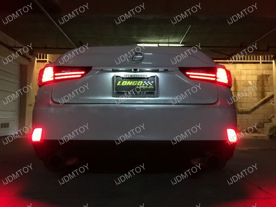 Lexus IS Smoked Bumper Lights Smoked LED Bumper Reflector Lights For Lexus IS250/IS350 2014 - Brake/Turn Signal Upgrade Is300 Taillights - Foto 6