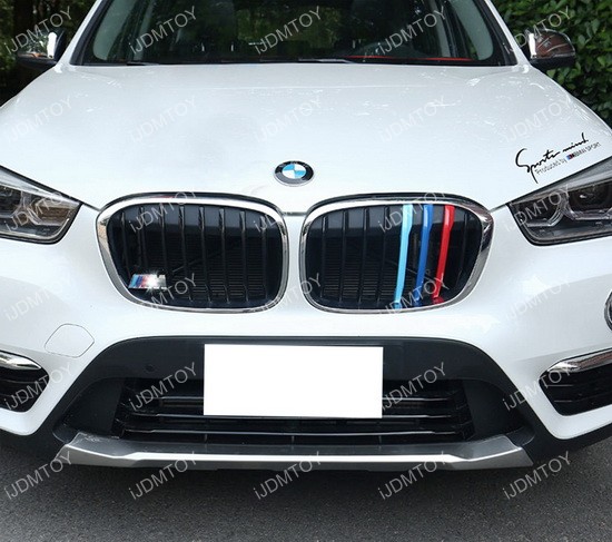 Lanyun Compatible With BMW G30 G31 2021 5 Series LCI M Color Grill Stripes Trims Fit 530 I Sedan 530 I X Driver 530 E With 8 Beam Kidney Grille
