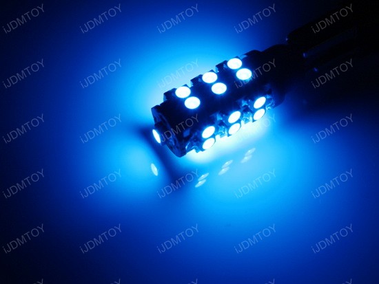   Ultra Blue 25 SMD 360° shine T10 LED Bulbs for backup reverse lights