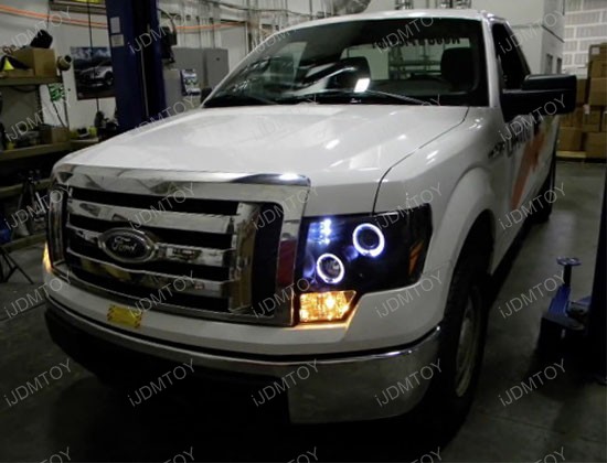 Ford f-150 dual halo chrome projector headlights #4