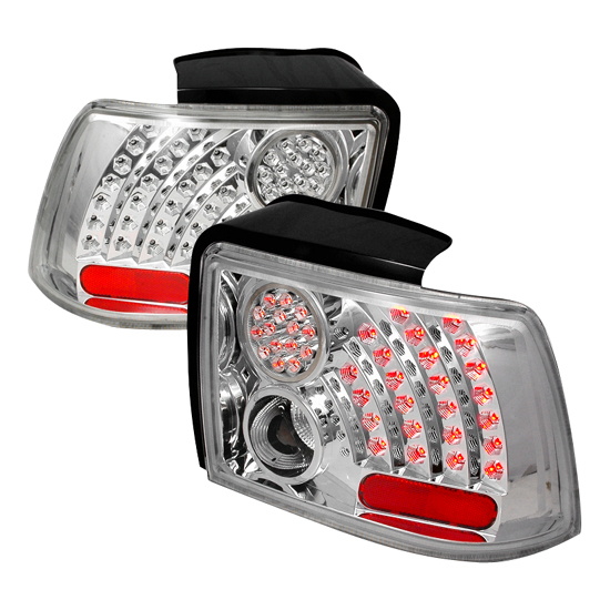 PERDE Fog Light Assembly Set For 1987-1993 Ford Mustang - Chrome Housing Halogen Lights