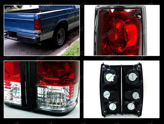 82-93 Chevrolet S10 Red/Clear Euro Tail Lights s10 wiring guide 